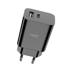 Oplader til mobiltelefon med USB-A og USB-C port
