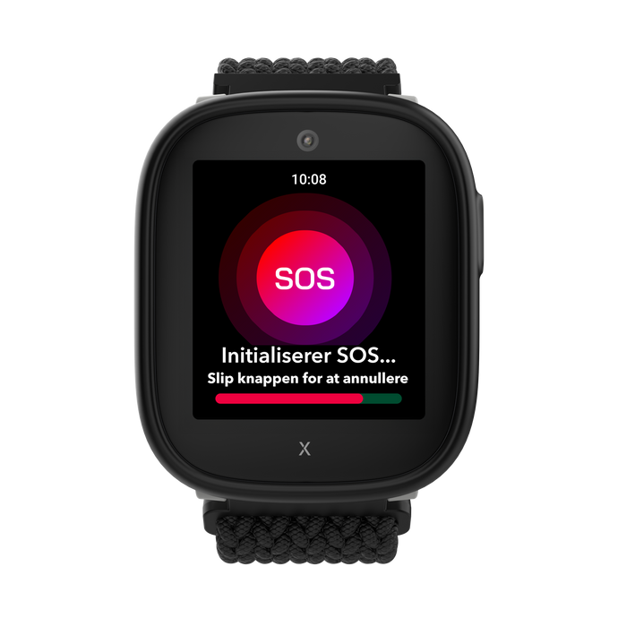Sort X6Play gps ur til børn med SOS der er ved at initialiserer