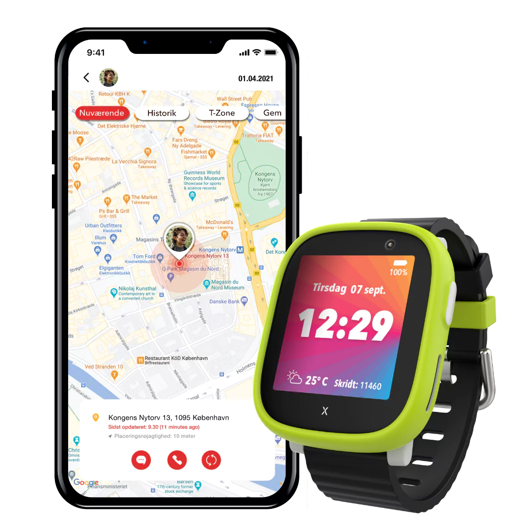 X6Play smartwatch til børn med GPS og position via Guardian App.