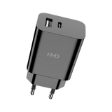 Oplader til mobiltelefon med USB-A og USB-C port