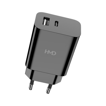 Oplader til mobiltelefon med USB-A og USB-C port