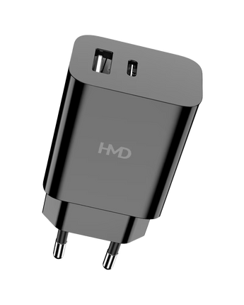 Oplader til mobiltelefon med USB-A og USB-C port