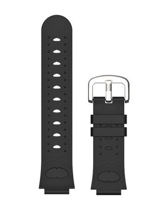 Sort XGO2 Armbånd – Et slidstærkt, justerbart silikonearmbånd i sort med et metalspænde, kompatibelt med Xplora XGO2 smartwatch.