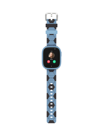 Fodbold urrem til X6Play uret til børn i blå og sort med fodbold motiv