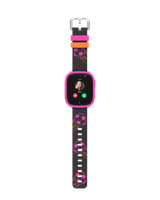 Fodbold urrem til X6Play smartwatch i sort med lyserød fodbolde som urrem