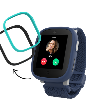 X6Play børnesmartwatch i blå med lyseblå og sort cover