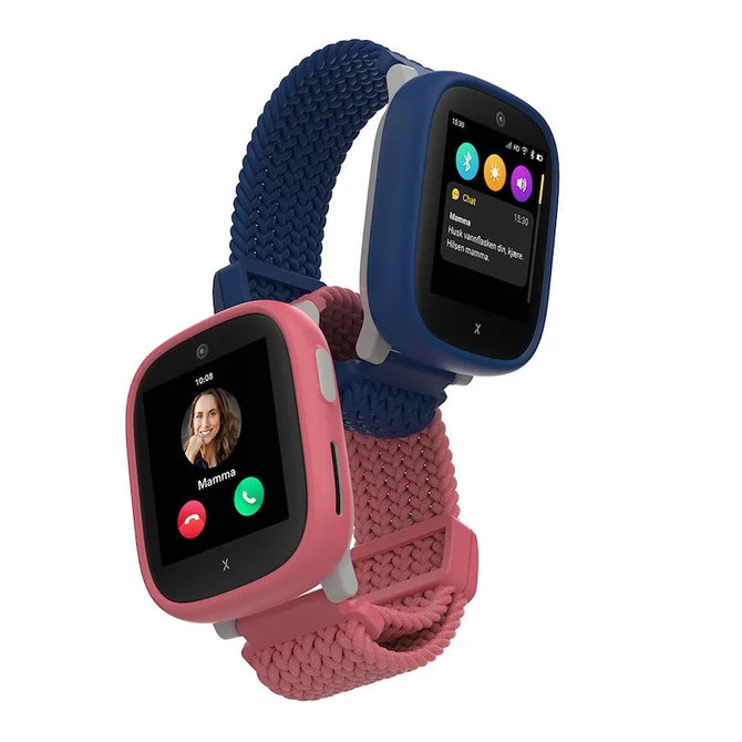 X6Play GPS Smartwatch til børn i Blå og Lyserød - Premium ur med elastiske urremme 