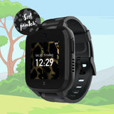 Junglebaggrund med XGO3 smartwatch til børn i sort panter farven. 