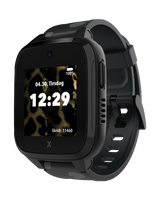 Sort XGO3 smartwatch med 11460 skridt uldt batteri og klokken 12.29. Ur med GPS til børn