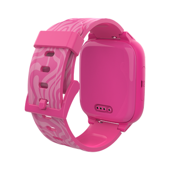 Bagsiden af lyserød XGo3 smartwatch til børn med magnetisk oplader display