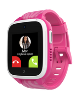 Indgående opakld fra mor på et XGo3 smartwatch til børn i farven lyserød zebra