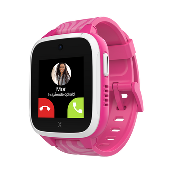Indgående opakld fra mor på et XGo3 smartwatch til børn i farven lyserød zebra