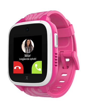Indgående opakld fra mor på et XGo3 smartwatch til børn i farven lyserød zebra