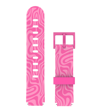 Pink urrem til XGO3. Unikt zebramønster og dyreinspireret design til xplora-uret.