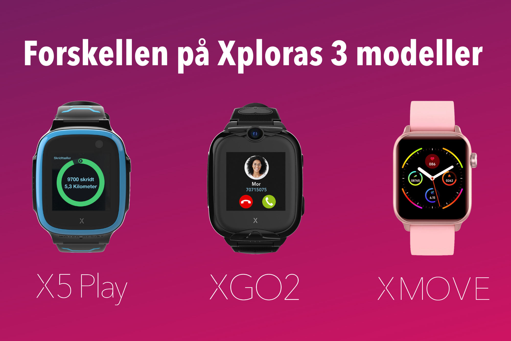 Forskellen på Xploras 3 modeller
