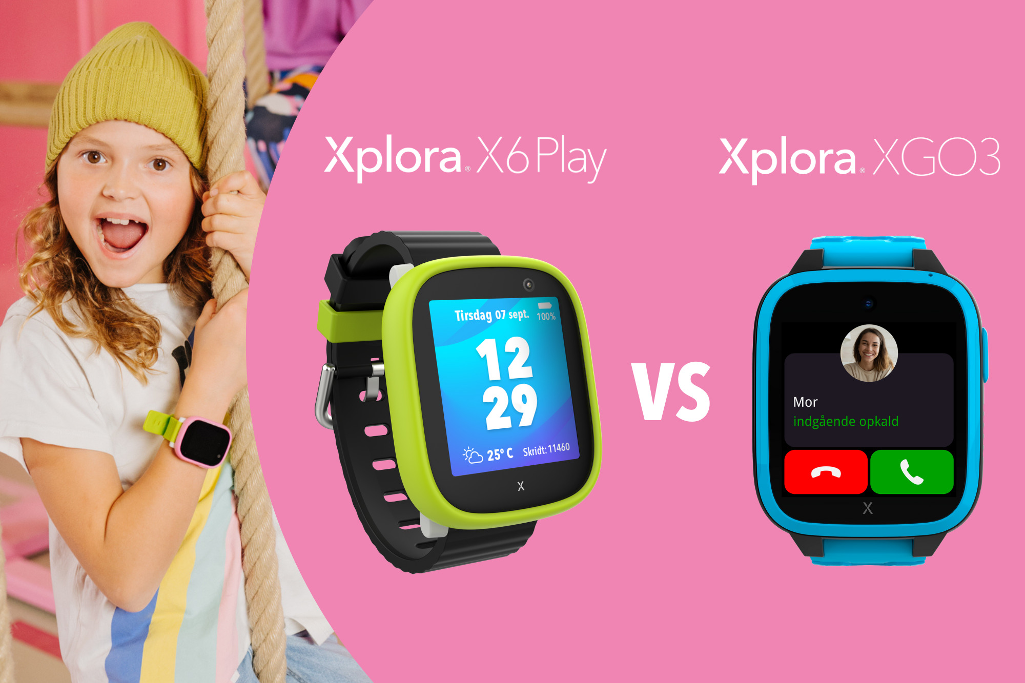 Forskellen på Xploras smartwatches til børn