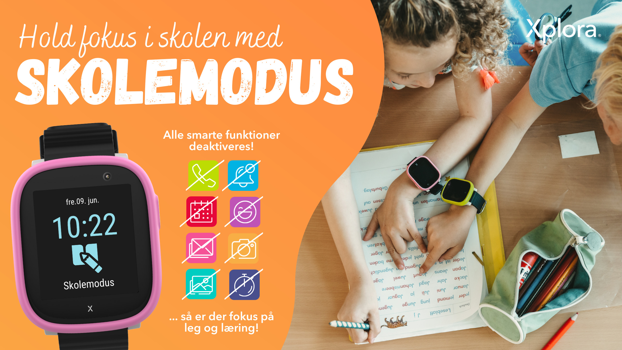 Smartwatch til børn med skolemodus
